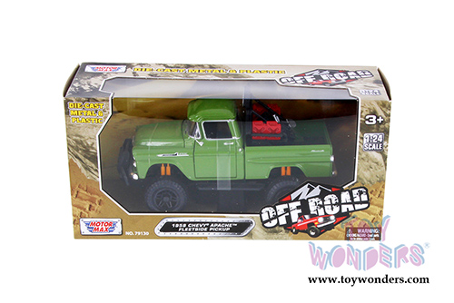 Motormax Off Road - Chevrolet® Apache™ Fleetside Pickup Truck (1958, 1/24 scale diecast model car, Green) 79135GN