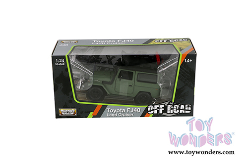 Motormax Off Road - Toyota FJ40 Land Cruiser (1974, 1/24 scale diecast model car, Matte Green) 79137GN