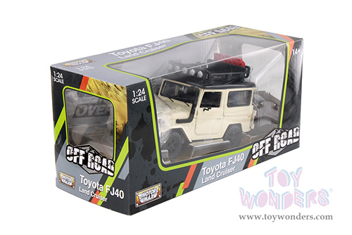 Motormax Off Road - Toyota FJ40 Land Cruiser (1974, 1/24 scale diecast model car, Light Cream) 79137WT