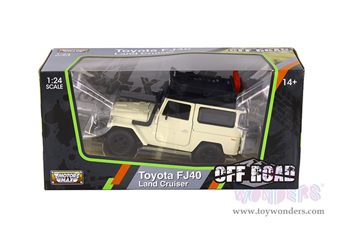 Motormax Off Road - Toyota FJ40 Land Cruiser (1974, 1/24 scale diecast model car, Light Cream) 79137WT