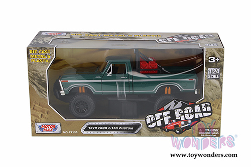 Motormax Off Road - Ford F-150 Custom Pickup Truck (1979, 1/24 scale diecast model car, Green) 79138GN