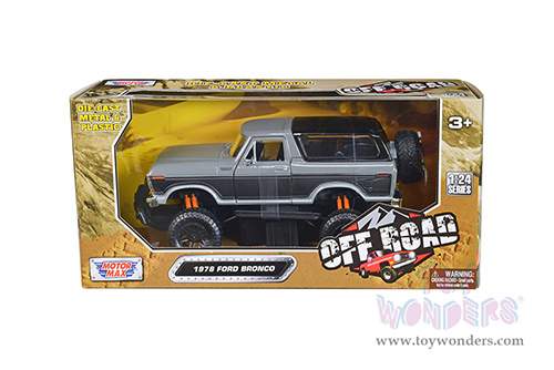 Motormax Off Road - Ford Bronco (1978, 1/24 scale diecast model car, Gray/Black) 79148
