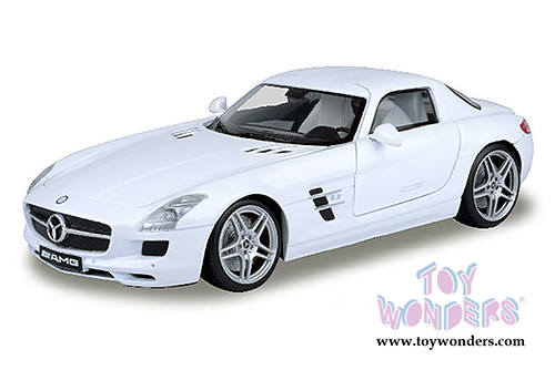 Motormax - Mercedes-Benz SLS AMG Hardtop (1/18 scale diecast model car, White) 79162W