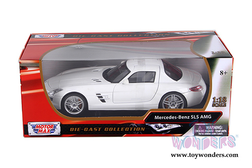Motormax - Mercedes-Benz SLS AMG Hardtop (1/18 scale diecast model car, White) 79162W