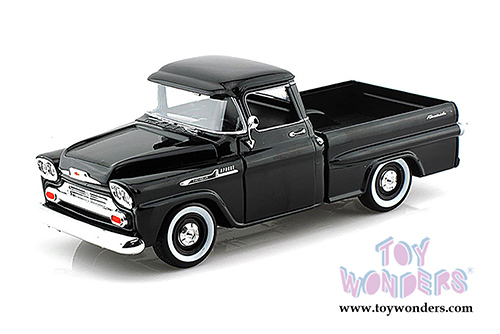 Showcasts Collectibles - Chevy Apache Fleetside Pickup Truck (1958, 1/24 scale diecast model car, Black) 79311AC/BK