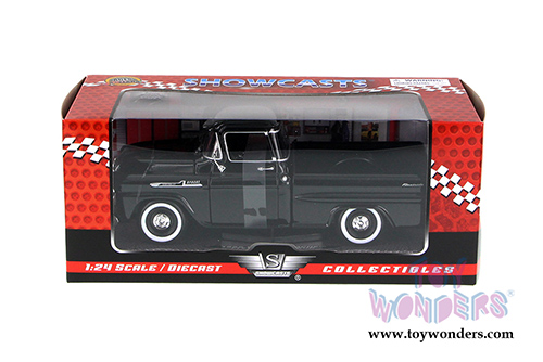 Showcasts Collectibles - Chevy Apache Fleetside Pickup Truck (1958, 1/24 scale diecast model car, Black) 79311AC/BK