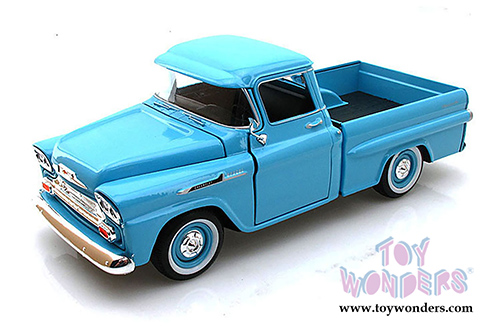 Showcasts Collectibles - Chevy Apache Fleetside Pickup Truck (1958, 1/24 scale diecast model car, Light Blue) 79311AC/BU