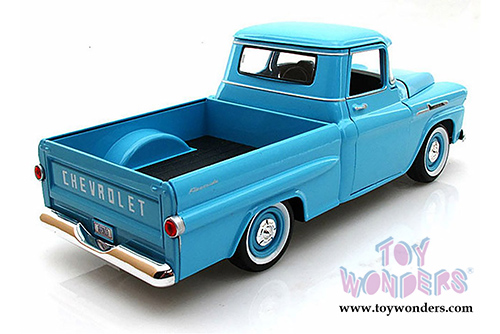 Showcasts Collectibles - Chevy Apache Fleetside Pickup Truck (1958, 1/24 scale diecast model car, Light Blue) 79311AC/BU