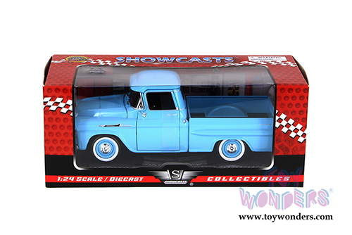 Showcasts Collectibles - Chevy Apache Fleetside Pickup Truck (1958, 1/24 scale diecast model car, Light Blue) 79311AC/BU