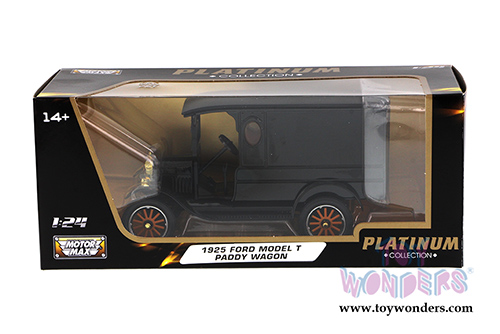 Motormax Platinum Collection - Ford Model T Paddy Wagon Hardtop (1925, 1/24 scale diecast model car, Black) 79316PTM