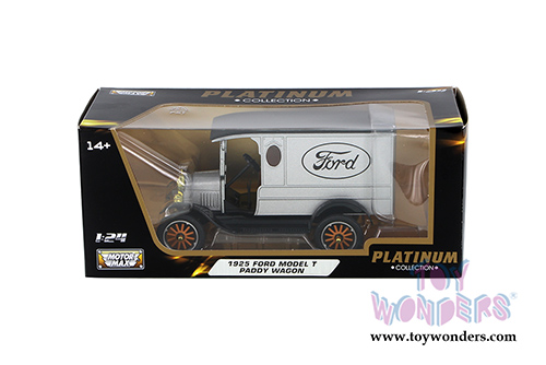 Motormax Platinum Collection - Ford Model T Paddy Wagon (1925, 1/24 scale diecast model car, Silver) 79329PTM