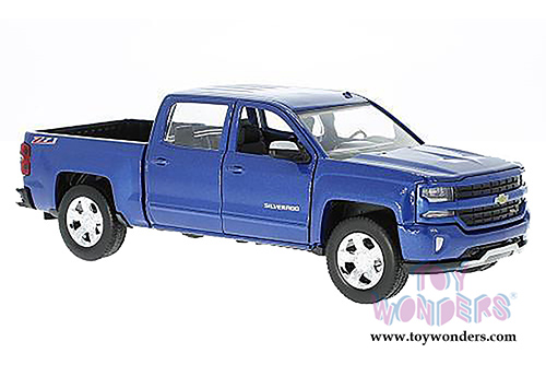 Showcasts Collectibles - Chevy&reg; Silverado&trade; 1500 LT Z71 Crew Cab Truck (2017, 1/27 scale diecast model car, Blue) 79348BU
