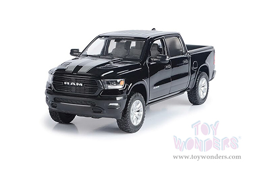 Showcasts Collectibles - Dodge Ram 1500 Crew Cab Laramie Pickup Truck (2019, 1/24 scale diecast model car, Black/Silver) 79357MBK