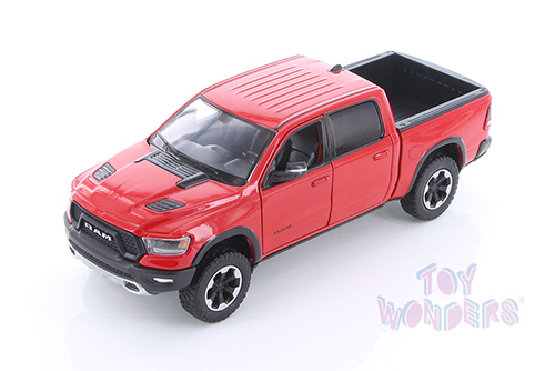 Showcasts Collectibles - Dodge Ram 1500 Crew Cab Rebel Pickup Truck (2019, 1/24 scale diecast model car, Red) 79358R/16D