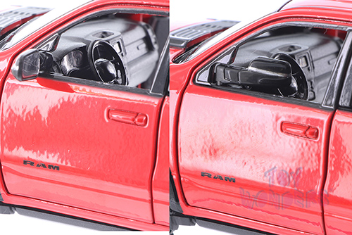 Showcasts Collectibles - Dodge Ram 1500 Crew Cab Rebel Pickup Truck (2019, 1/24 scale diecast model car, Red) 79358R/16D