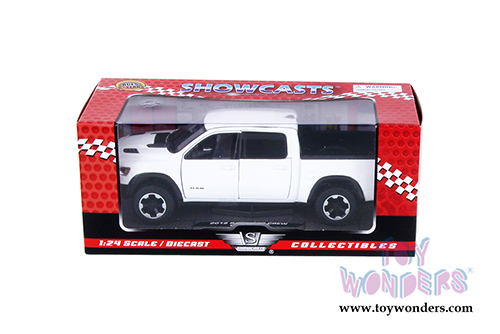 Showcasts Collectibles - Dodge Ram 1500 Crew Cab Rebel Pickup Truck (2019, 1/24 scale diecast model car, White) 79358W