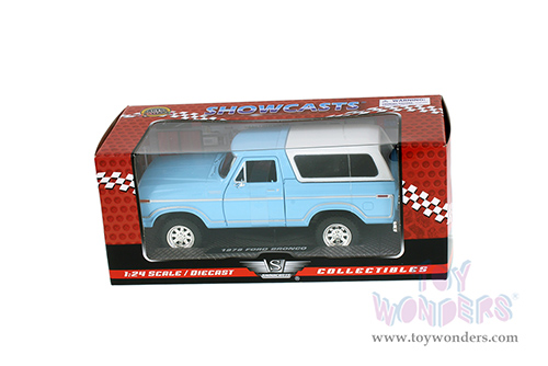 Showcasts Collectibles - Ford Bronco (1978, 1/24 scale diecast model car, Light Blue/White Camper) 79373WBU