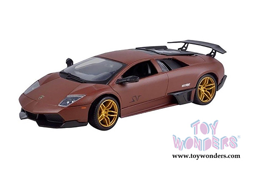 Motormax Satin Paint - Lamborghini Murciélago LP 670-4 SV Hardtop (1/24 scale diecast model car, Matte Brown) 79503