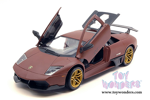 Motormax Satin Paint - Lamborghini Murciélago LP 670-4 SV Hardtop (1/24 scale diecast model car, Matte Brown) 79503