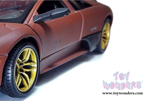 Motormax Satin Paint - Lamborghini Murciélago LP 670-4 SV Hardtop (1/24 scale diecast model car, Matte Brown) 79503