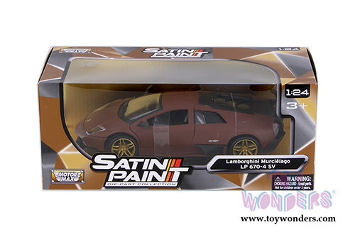 Motormax Satin Paint - Lamborghini Murciélago LP 670-4 SV Hardtop (1/24 scale diecast model car, Matte Brown) 79503
