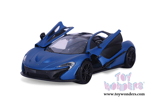 Motormax Satin Paint - McLaren P1&trade; Hardtop (1/24 scale diecast model car, Matte Blue) 79508