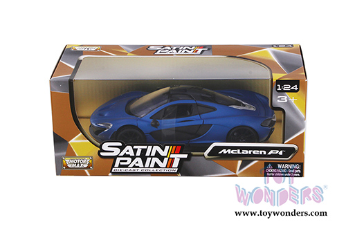 Motormax Satin Paint - McLaren P1&trade; Hardtop (1/24 scale diecast model car, Matte Blue) 79508