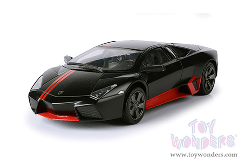Motormax GT Racing - Lamborghini Reventón Hardtop (1/24 scale diecast model car, Matte Black w/Red stripes) 79509BKR