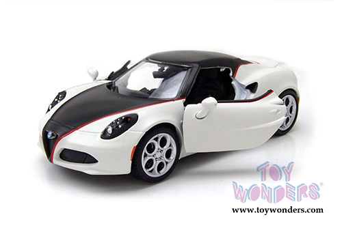 Showcasts Collectibles - Alfa Romeo 4C Hardtop (1/24 scale diecast model car, White/Black) 79513