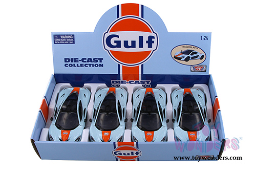 Motormax - McLaren P1&trade; Gulf Oil (1/24 scale die cast model car, Light Blue/Orange) 79642/16D
