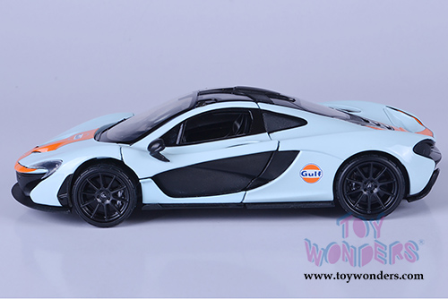 Motormax - McLaren P1&trade; Gulf Oil (1/24 scale die cast model car, Light Blue/Orange) 79642/16D