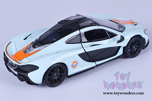 Motormax - McLaren P1&trade; Gulf Oil (1/24 scale die cast model car, Light Blue/Orange) 79642/16D