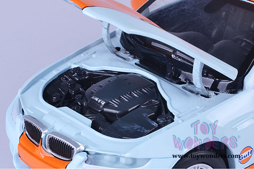 Motormax - BMW M3 Coupe Gulf Oil (1/24 scale die cast model car, Light Blue/Orange) 79644