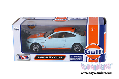 Motormax - BMW M3 Coupe Gulf Oil (1/24 scale die cast model car, Light Blue/Orange) 79644