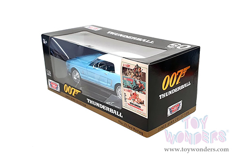 Motormax 007 James Bond Collection - Ford Mustang Hardtop - Thunderball (60 years of Bond) (1964½, 1/24 scale diecast model car, Turquoise) 79855WTQ