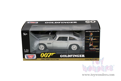 Motormax 007 James Bond Collection - Aston Martin DB5 - Gold Finger (60 years of Bond) (1/24 scale diecast model car, Silver) 79857WSV