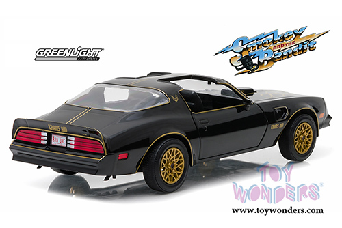 Greenlight Hollywood - Pontiac Firebird Trans Am - Smokey and the Bandit movie T Top (1977, 1/24 scale diecast model car, Black/Gold) 84013