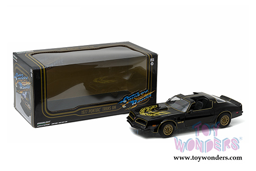 Greenlight Hollywood - Pontiac Firebird Trans Am - Smokey and the Bandit movie T Top (1977, 1/24 scale diecast model car, Black/Gold) 84013