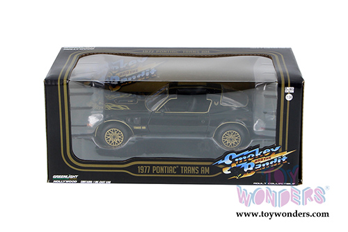 Greenlight Hollywood - Pontiac Firebird Trans Am - Smokey and the Bandit movie T Top (1977, 1/24 scale diecast model car, Black/Gold) 84013