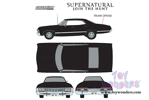 Greenlight Hollywood - Supernatural Join The Hunt Chevrolet&reg; Impala&trade; Sport Sedan (1967, 1/24 scale diecast model car, Black) 84032/12