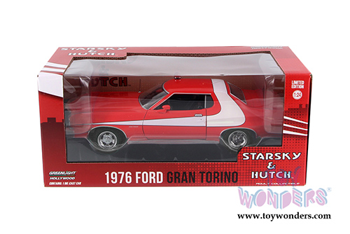 Greenlight Hollywood - Starsky & Hutch Ford Gran Torino Hardtop (1976, 1/24 scale diecast model car, Red) 84042