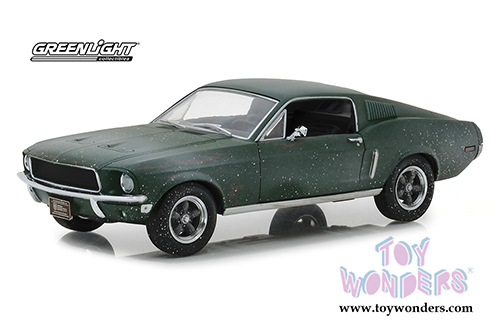 Greenlight Hollywood - Steve McQueen Unrestored Ford Mustang GT 2018 Detroit Auto Show (1968, 1/24 scale diecast model car, Green) 84043