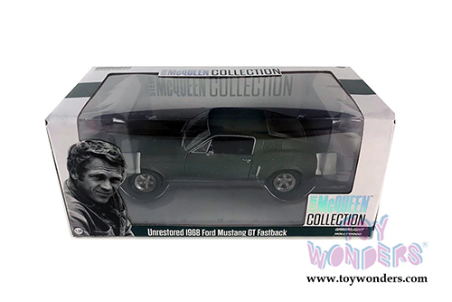Greenlight Hollywood - Steve McQueen Unrestored Ford Mustang GT 2018 Detroit Auto Show (1968, 1/24 scale diecast model car, Green) 84043