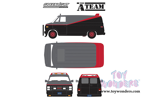 Greenlight - Hollywood The A-Team&trade; GMC&reg; Vandura (1983, 1/24 scale diecast model car, Gray/Black) 84072
