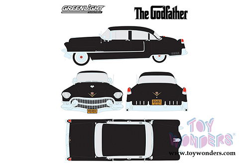 Greenlight Hollywood - The Godfather Cadillac Fleetwood Series 60 Hard Top (1955, 1/24 scale diecast model car, Black) 84091