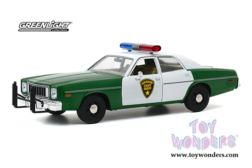 Greenlight - Plymouth Fury Chickasaw County Sheriff (1975, 1/24 scale diecast model car, Green/White) 84096