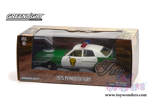 Greenlight - Plymouth Fury Chickasaw County Sheriff (1975, 1/24 scale diecast model car, Green/White) 84096