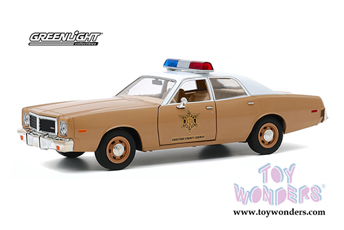 Greenlight - Dodge Coronet Choctaw County Sheriff (1975, 1/24 scale diecast model car, Brown/White) 84097