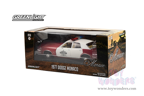 Greenlight - Dodge Monaco Finchburg County Sheriff (1977, 1/24 scale diecast model car, Red/White) 84106