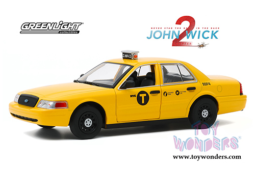Greenlight Hollywood - Ford Crown Victoria Taxi - John Wick: Chapter 2 (2017 Movie) (2008, 1/24 scale diecast model car, Yellow) 84113